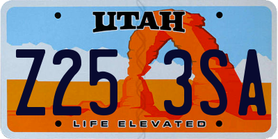 UT license plate Z253SA