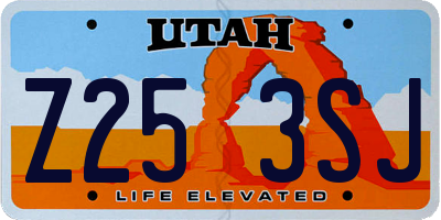 UT license plate Z253SJ