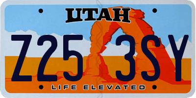 UT license plate Z253SY