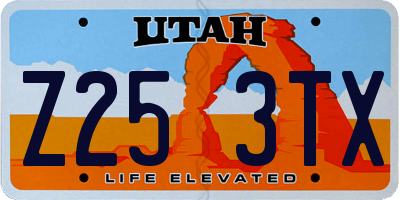 UT license plate Z253TX