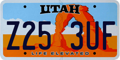 UT license plate Z253UF