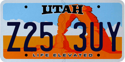 UT license plate Z253UY