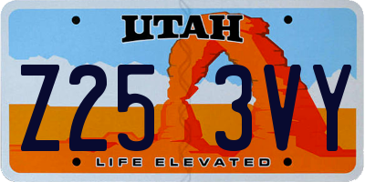 UT license plate Z253VY