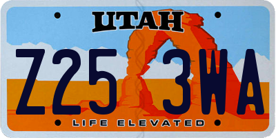 UT license plate Z253WA