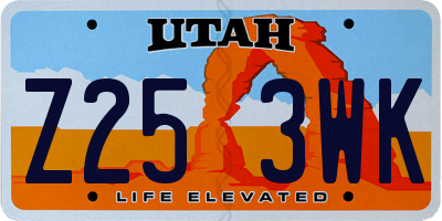 UT license plate Z253WK