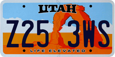 UT license plate Z253WS