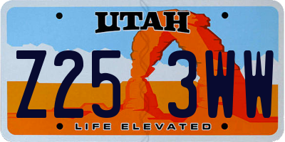 UT license plate Z253WW