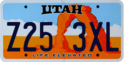 UT license plate Z253XL