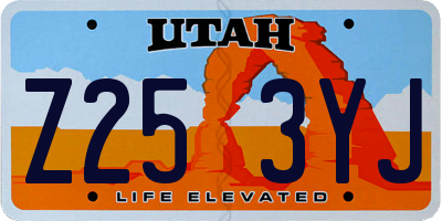 UT license plate Z253YJ