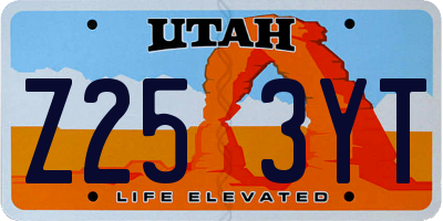 UT license plate Z253YT