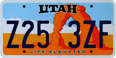 UT license plate Z253ZF