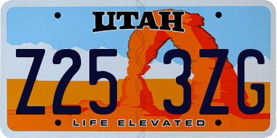 UT license plate Z253ZG
