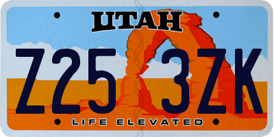 UT license plate Z253ZK
