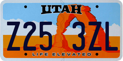 UT license plate Z253ZL