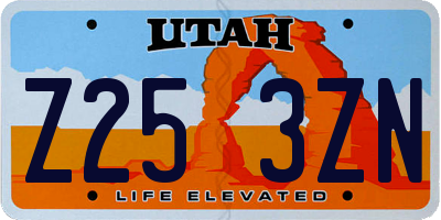 UT license plate Z253ZN