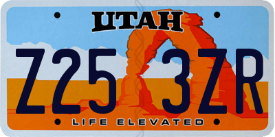 UT license plate Z253ZR