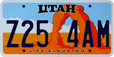 UT license plate Z254AM