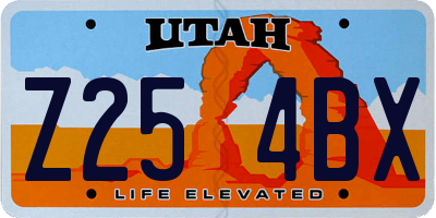 UT license plate Z254BX