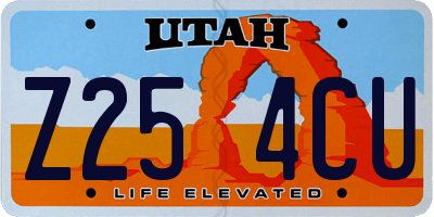 UT license plate Z254CU