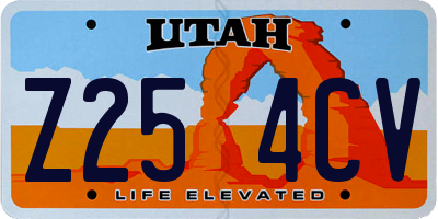 UT license plate Z254CV