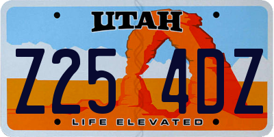 UT license plate Z254DZ