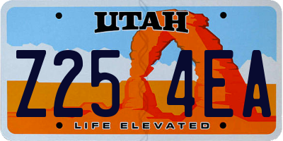 UT license plate Z254EA