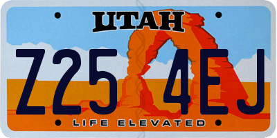UT license plate Z254EJ