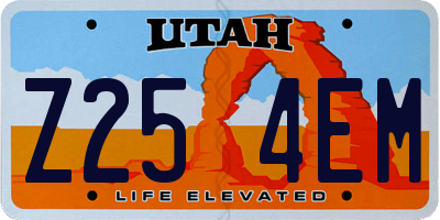 UT license plate Z254EM