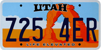 UT license plate Z254ER