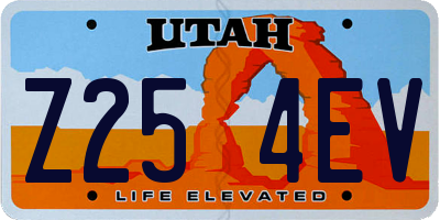 UT license plate Z254EV