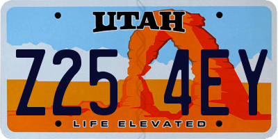 UT license plate Z254EY