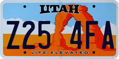 UT license plate Z254FA