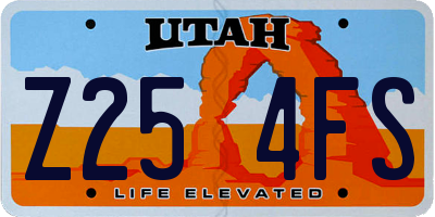 UT license plate Z254FS