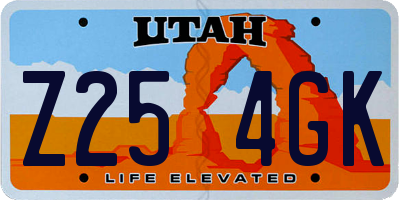 UT license plate Z254GK