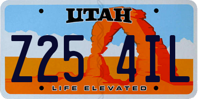 UT license plate Z254IL