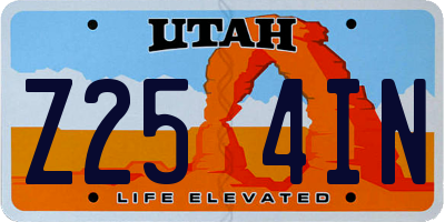 UT license plate Z254IN
