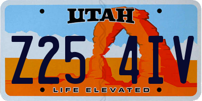 UT license plate Z254IV