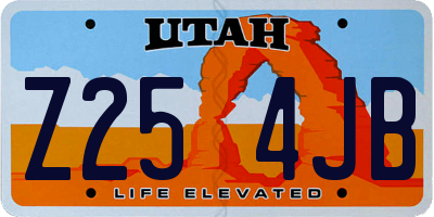 UT license plate Z254JB