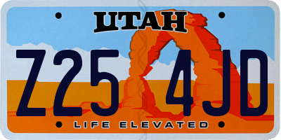 UT license plate Z254JD