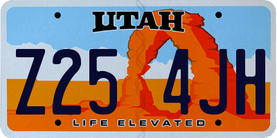 UT license plate Z254JH