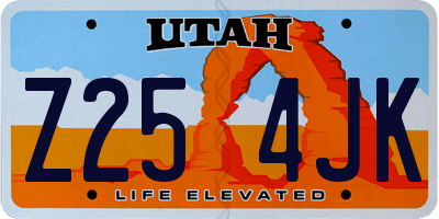 UT license plate Z254JK