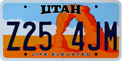 UT license plate Z254JM
