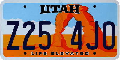 UT license plate Z254JO
