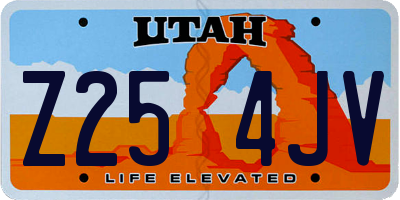 UT license plate Z254JV