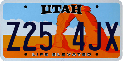 UT license plate Z254JX