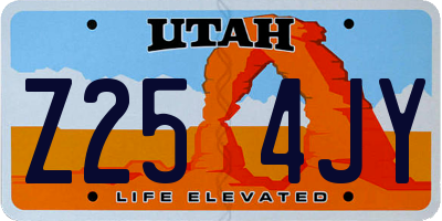 UT license plate Z254JY