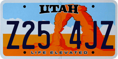 UT license plate Z254JZ
