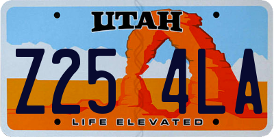 UT license plate Z254LA