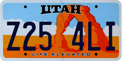 UT license plate Z254LI