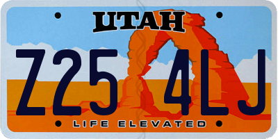UT license plate Z254LJ